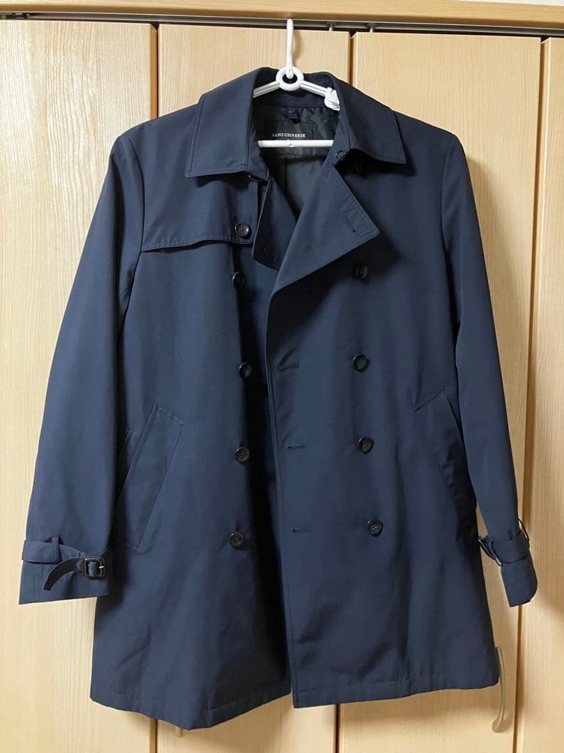 【試着のみ】ナノユニバース トレンチコート ネイビー メンズ　Ｌサイズ