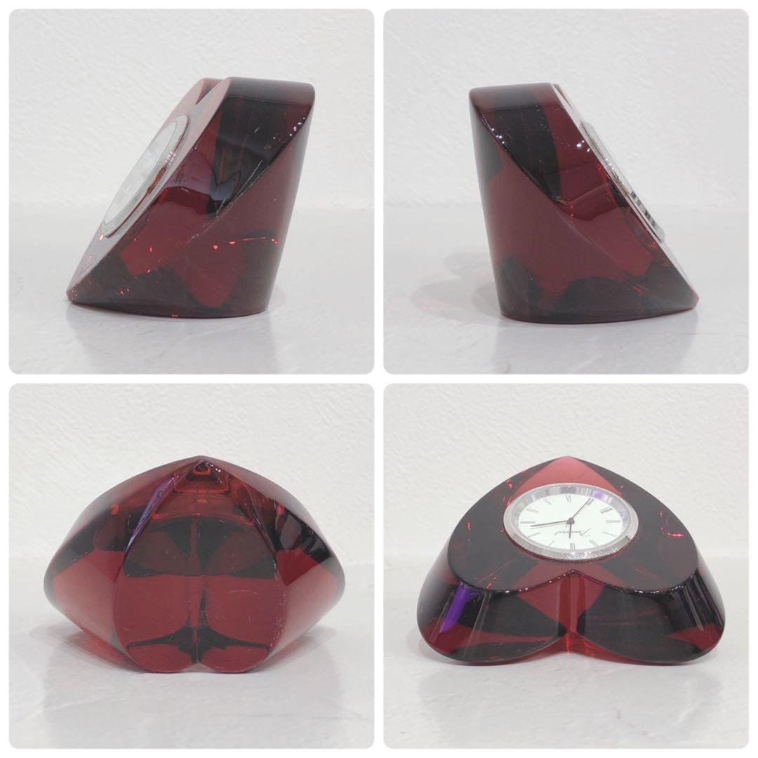☆Baccarat☆ バカラ 置き時計 ハート レッド ガラス素材 インテリア