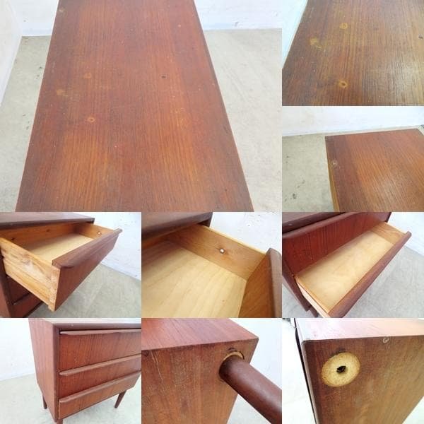 希少■デンマーク製■北欧ヴィンテージ■チーク材■3段チェスト■1960年代頃■