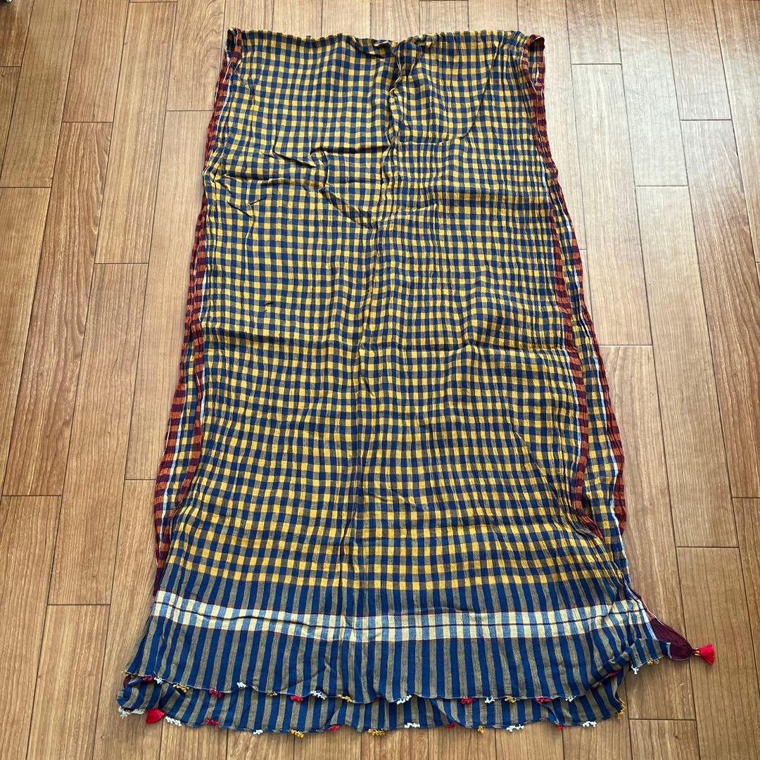 pero チェック柄 カディ綿大判ストール