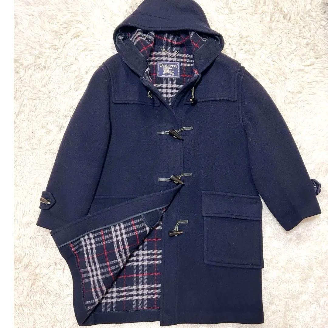 BURBERRY バーバリー　ダッフルコート　ノバチェック　ネイビーＭ