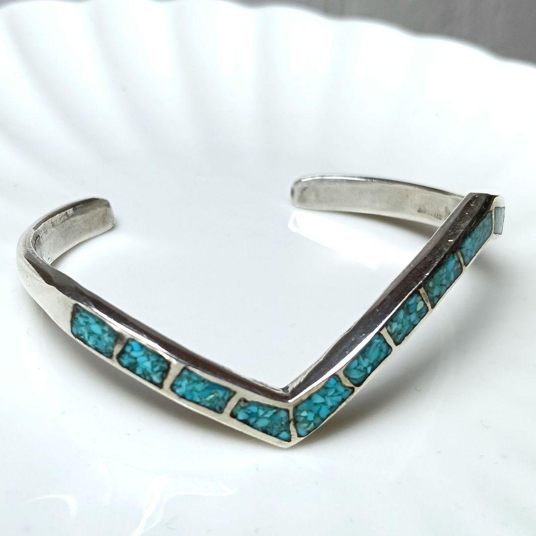 2093 NAVAJO ナバホ族 バングル ターコイズ シルバー925 VTG