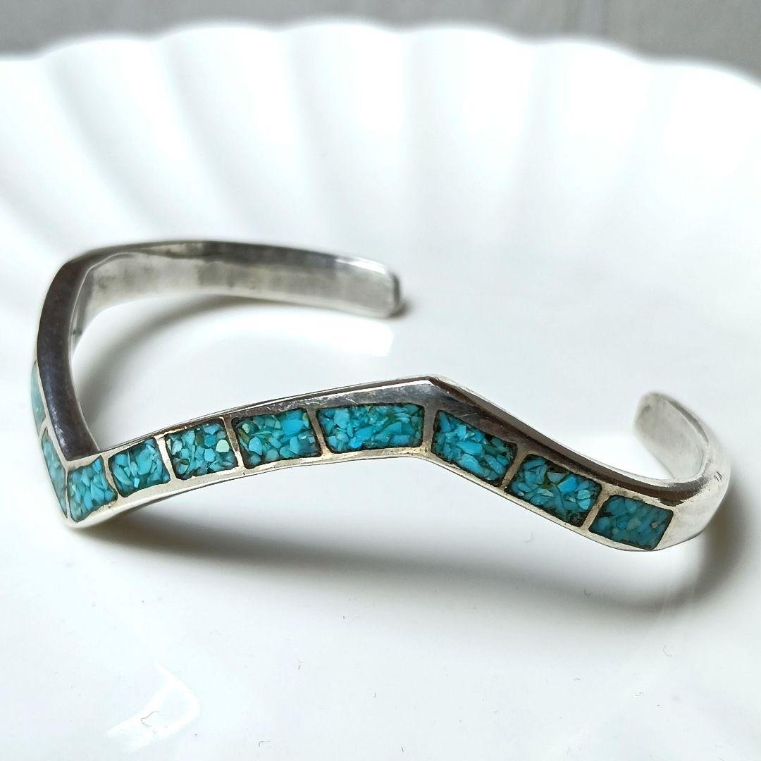 2093 NAVAJO ナバホ族 バングル ターコイズ シルバー925 VTG