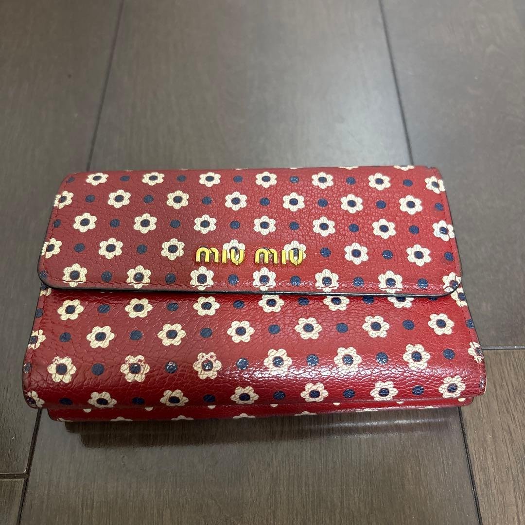 miu miu 花柄 二つ折り財布