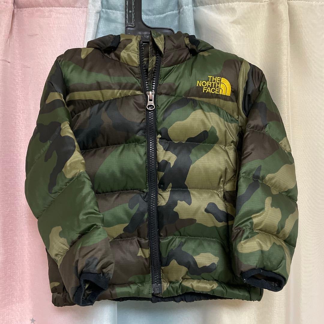 THE NORTH FACE 迷彩フード付きダウンジャケット　90cm