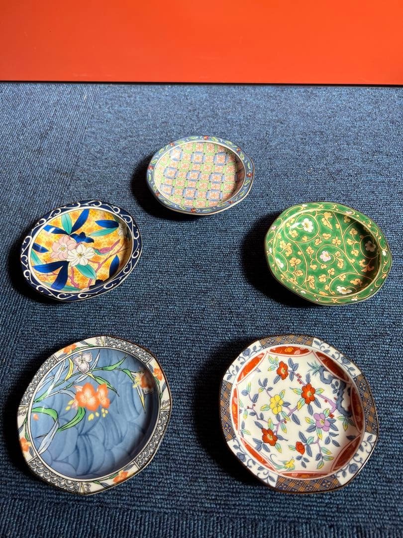 1025 有田焼　天王窯　絵変り　皿　5客　未使用