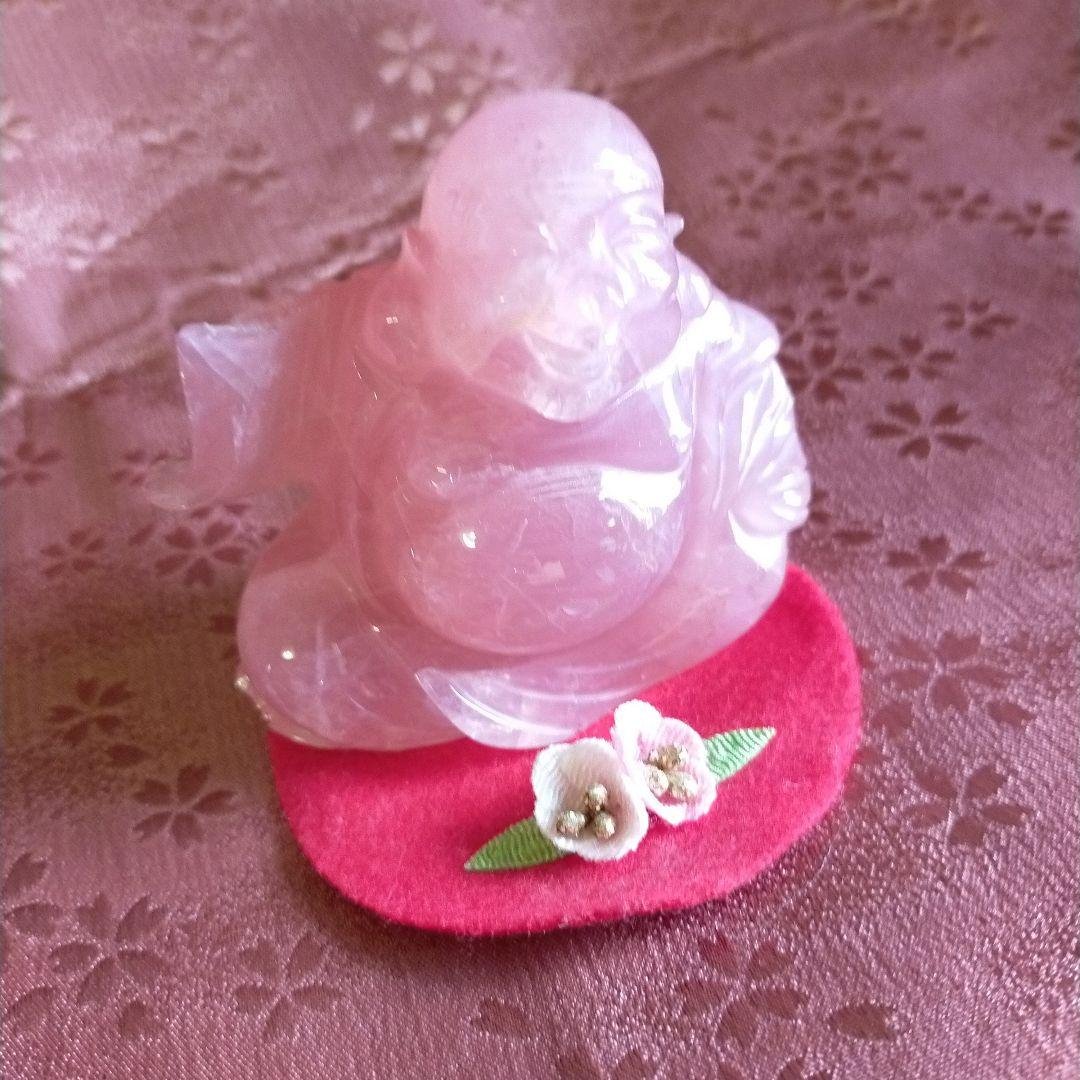 布袋様像 ローズクォーツ