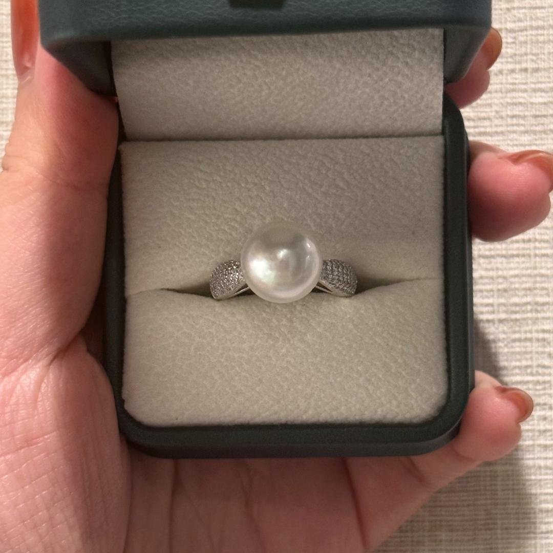 ✨レベル6達成✨南洋白蝶真珠 11mm 正円 リング S925 シルキーホワイト