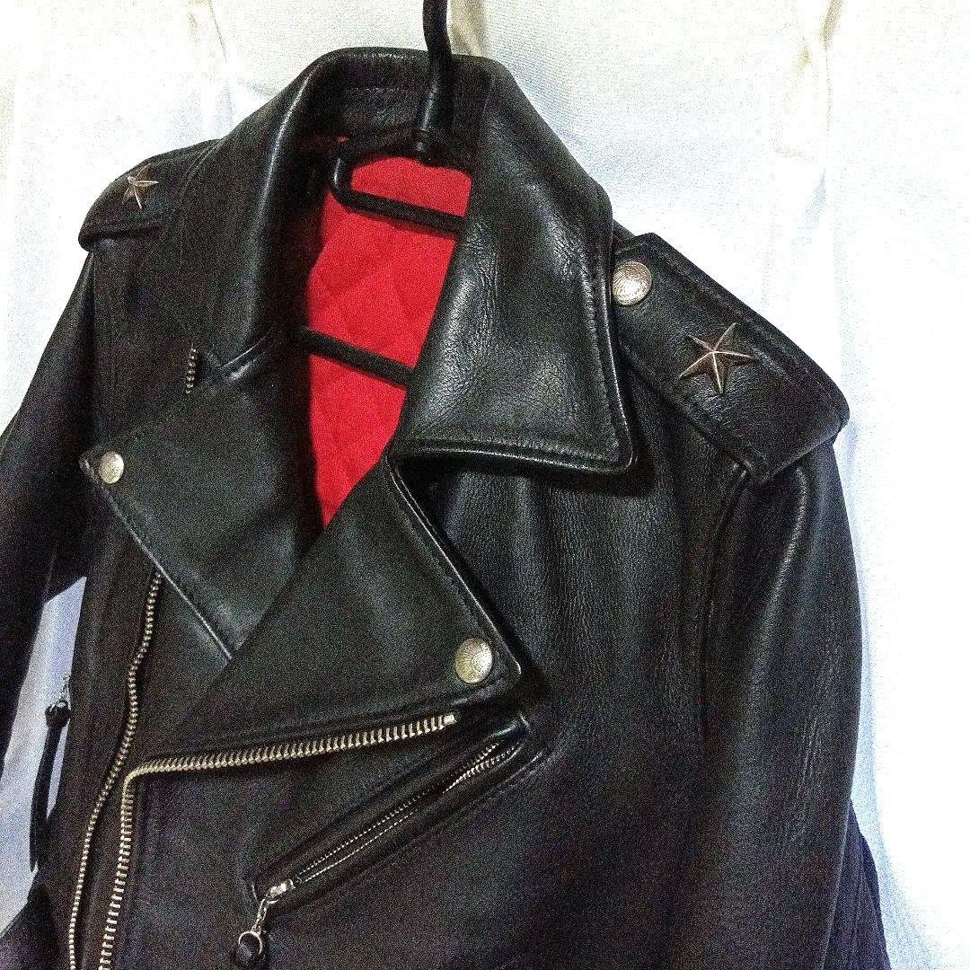 レッドムーンのワンスタータブルライダースジャケット。ワンスター、バックル純銀。