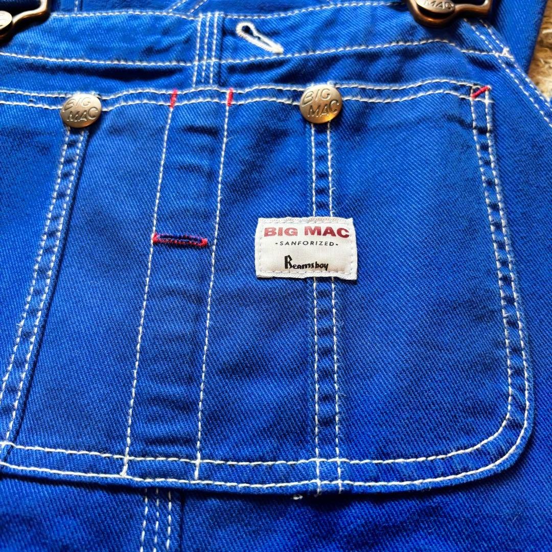 BIG MAC × BEAMS BOY 別注 オーバーダイオーバーオール ブルー