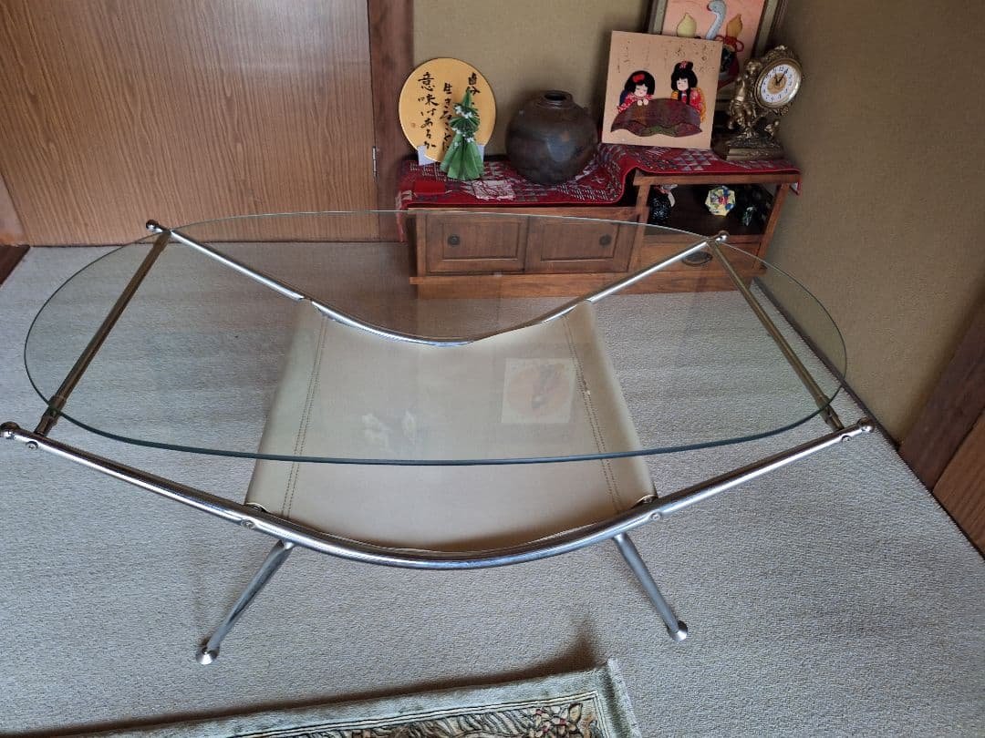 北欧レトロ ミッドセンチュリー ガラステーブル センターテーブル