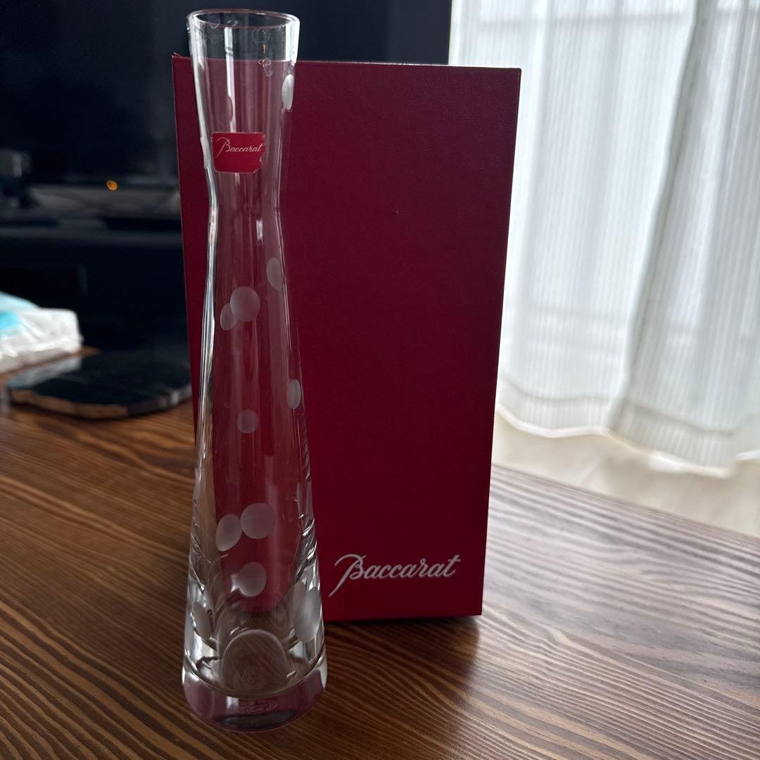 Baccarat クリスタル花瓶 ドット模様 箱付き