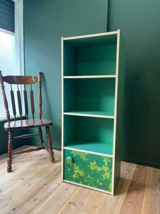 レトロポップ 花柄 昭和レトロ 花柄 インテリア 当時物 アンティーク 緑