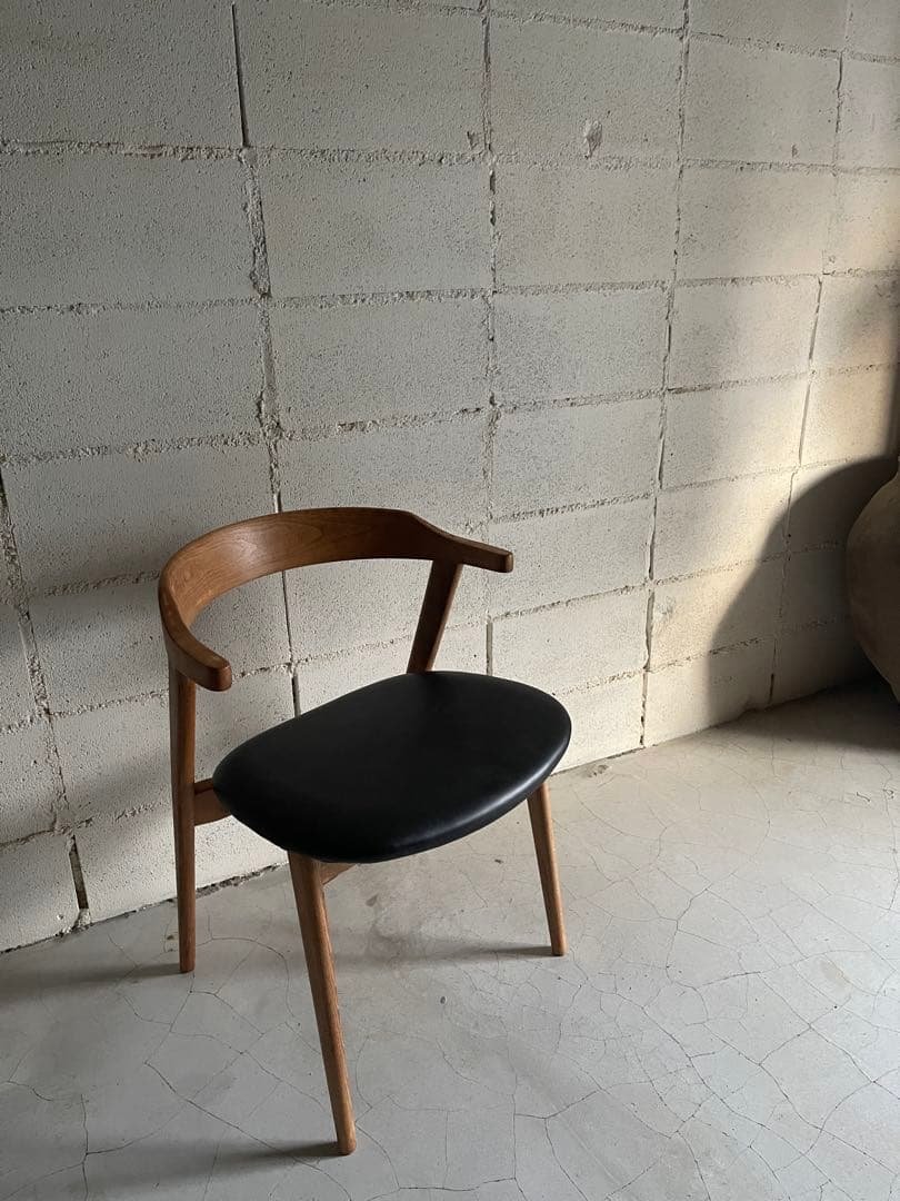 天然木無垢　北欧スタイル　ダイニングチェア　天然木笠木曲木　ハーフアーム