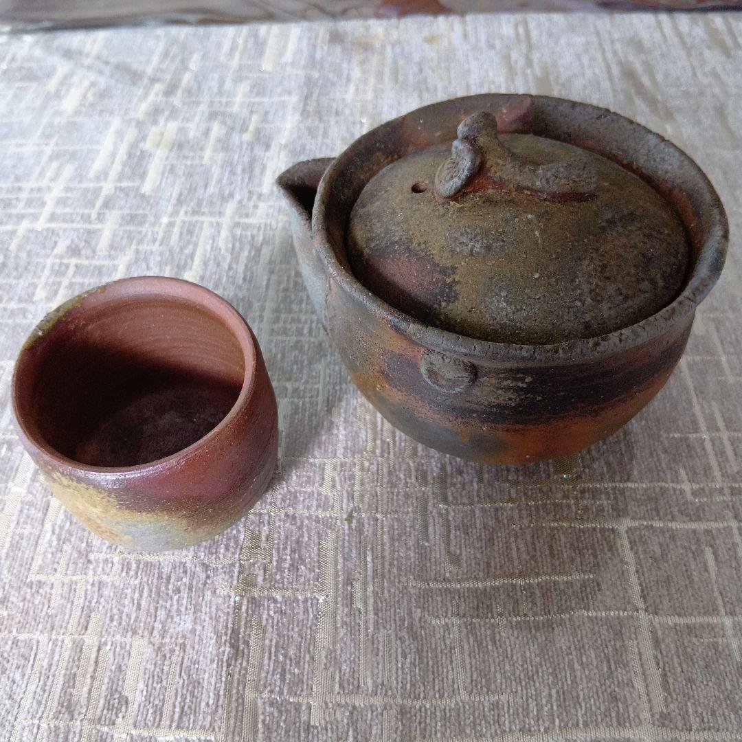 備前焼急須 宝瓶、お猪口