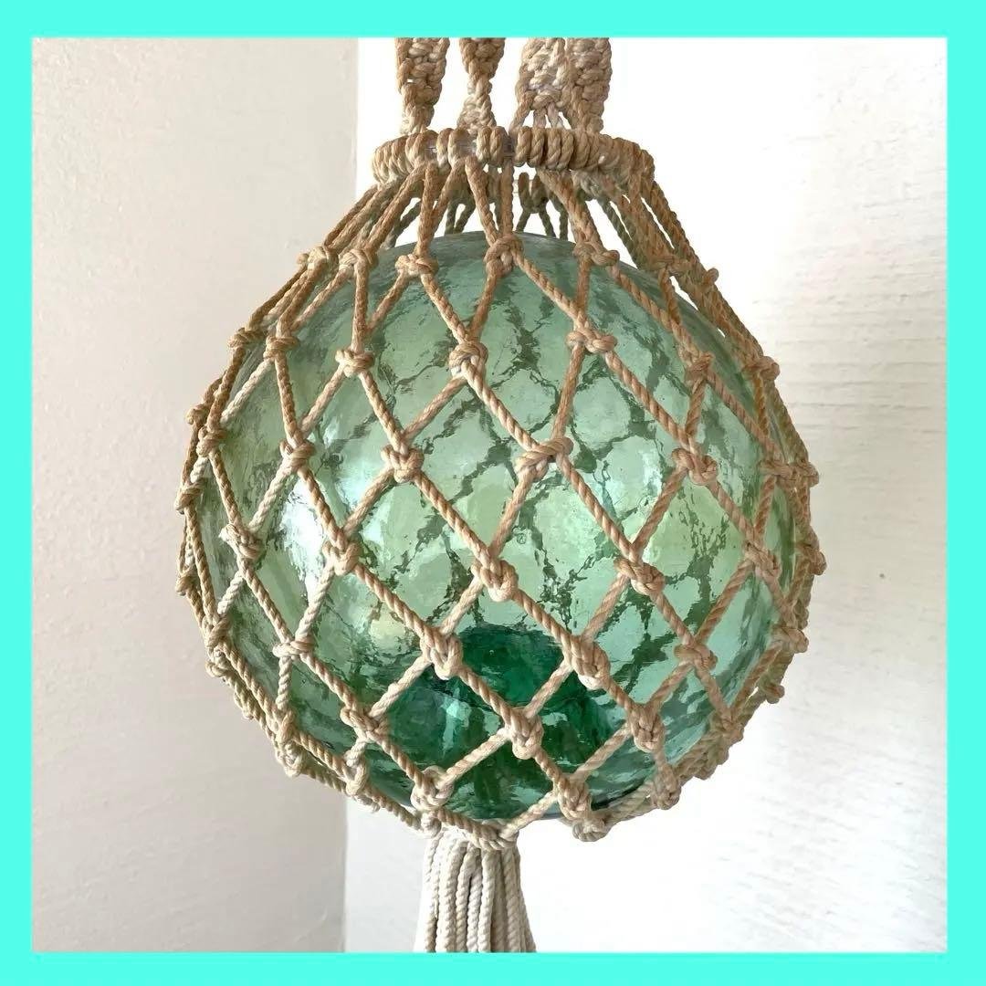 ガラス 浮き玉 浮き球 網付き　漁具