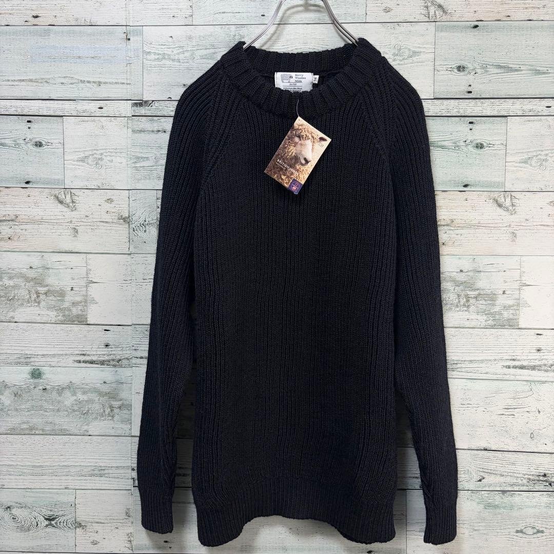 ☆未使用・タグ付☆ケリーウーレンミルズ　畦編みニットプルオーバー　ブラック　38