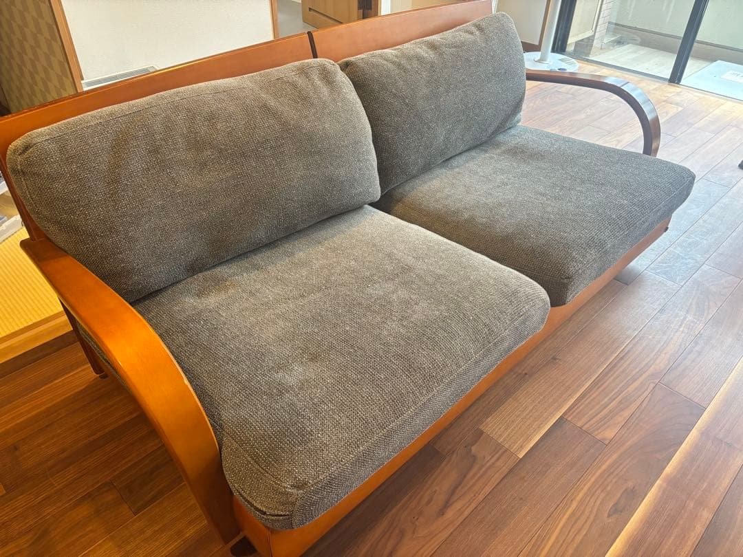 【最終値下げ】Arflex poppy アルフレックス　二人掛けソファ グレー