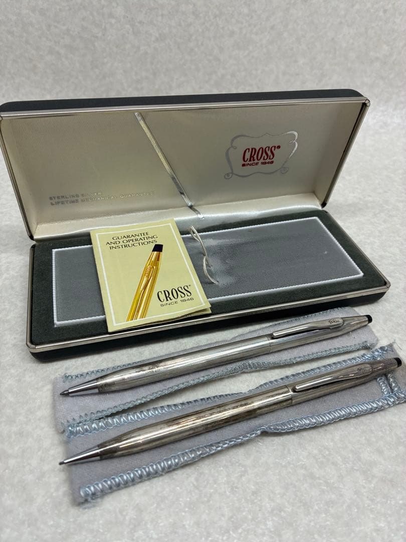 Cross クロス ボールペン＆シャーペン 銀製スターリングシルバー 2本セット