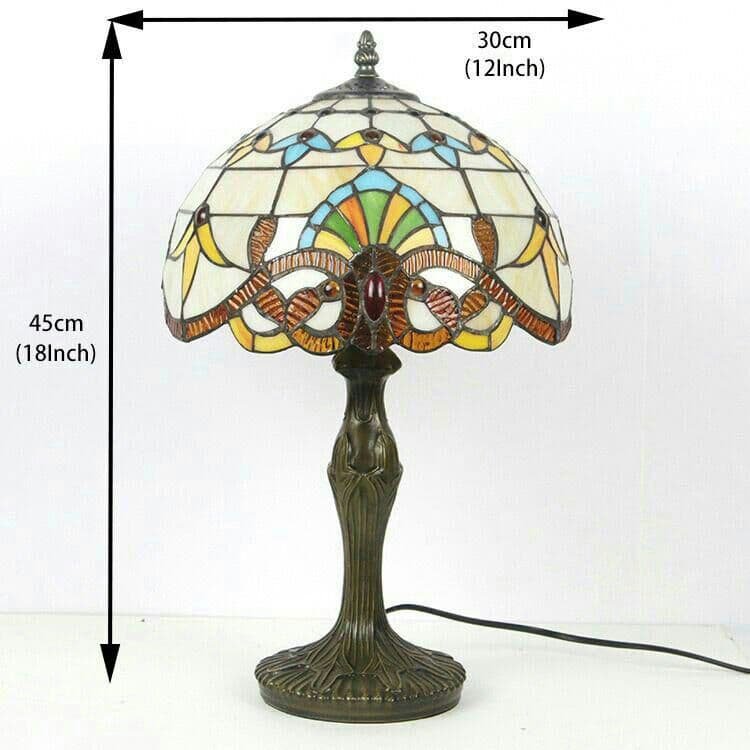 ティファニースタイルテーブルランプ電気スタンドガラスランプ \r ベージュバロ9