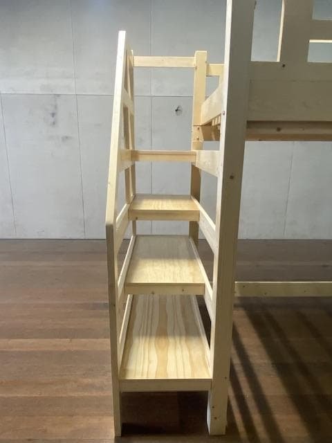 【九州～関東送料無料】階段付きロフトベッドナチュラル　 アウトレット　1001