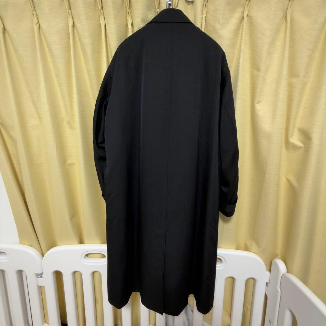 Scale Off Wool Balmacaan Coat 黒　2
