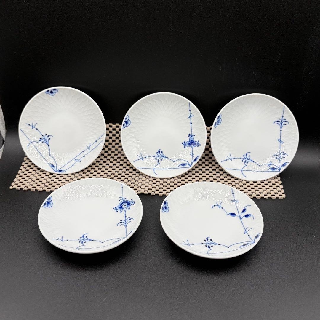 未使用 ロイヤル コペンハーゲン ミニプレート 5枚セット ブルーパルメッテ
