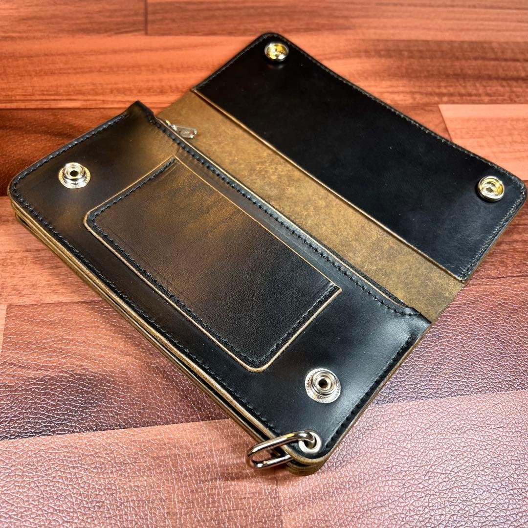 【トラッカーウォレット ロング】 3層 ホースバット シルバー